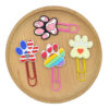 oly-74278df4b84a2ab54bb313932be608be Wholesale Random 50pcs Cute colo dog claw footprints paper clips metal bookmarks