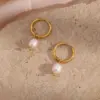 Wholesale PVD Coated Real Gold Plated 18K Gold Geometric 304 Stainless Steel Retro Waterproof Non Tarnish Earrings