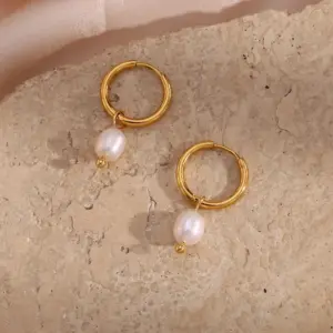 Wholesale PVD Coated Real Gold Plated 18K Gold Geometric 304 Stainless Steel Retro Waterproof Non Tarnish Earrings