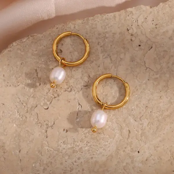 Wholesale PVD Coated Real Gold Plated 18K Gold Geometric 304 Stainless Steel Retro Waterproof Non Tarnish Earrings