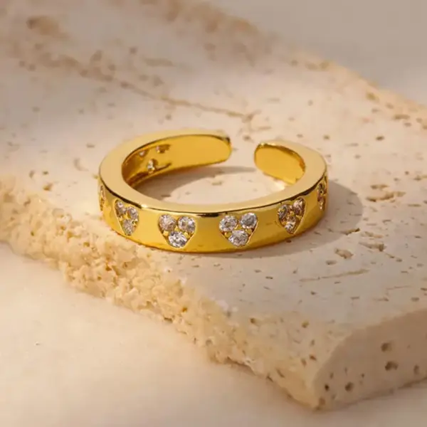 Geometric Electroplating Copper Open Rings Women's