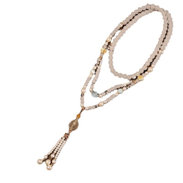 Wholesale Factory Direct Sales of Ancient Style Clouds, Chinoiserie Yingluo Accessories, Han Dynasty Horse Face Necklace, Ming-Made Longevity Lock Tassel Collar