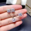 Wholesale Fashion Square Copper Inlay Artificial Diamond Rings Earrings Necklace