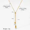 PVD Coated Real Gold Plated 16K White Water Droplets 304 Stainless Steel Modern Style Artistic Waterproof Non Tarnish Earrings Necklace