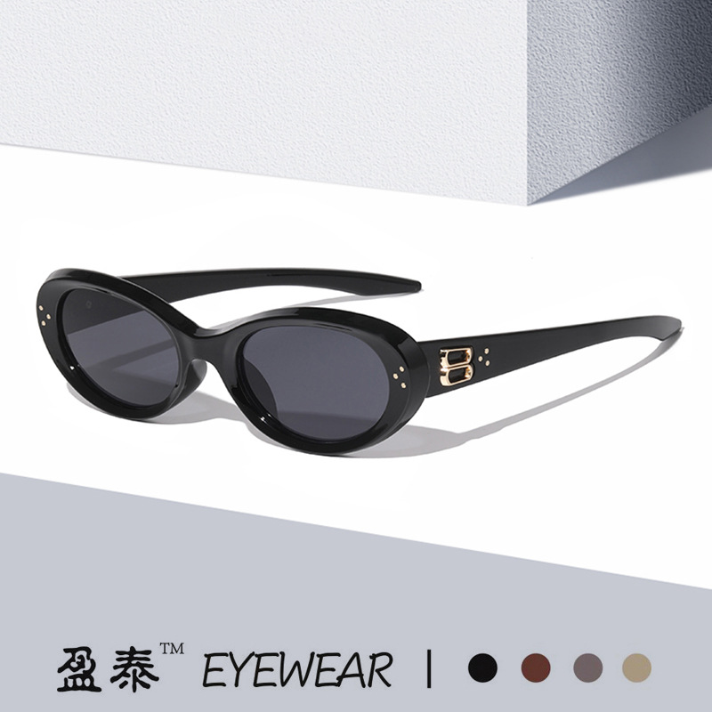 Wholesale 2025 new gm sunglasses sunscreen sunglasses men's oval small frame sunglasses cat's eye sunglasses women's high sense