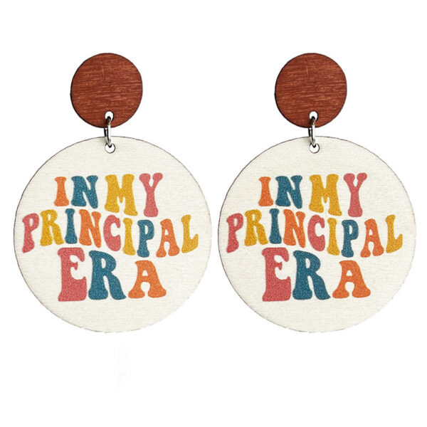 Wholesale Cross-border supply teacher gift school teacher librarian principal eardrops sunflower wooden colorful letters