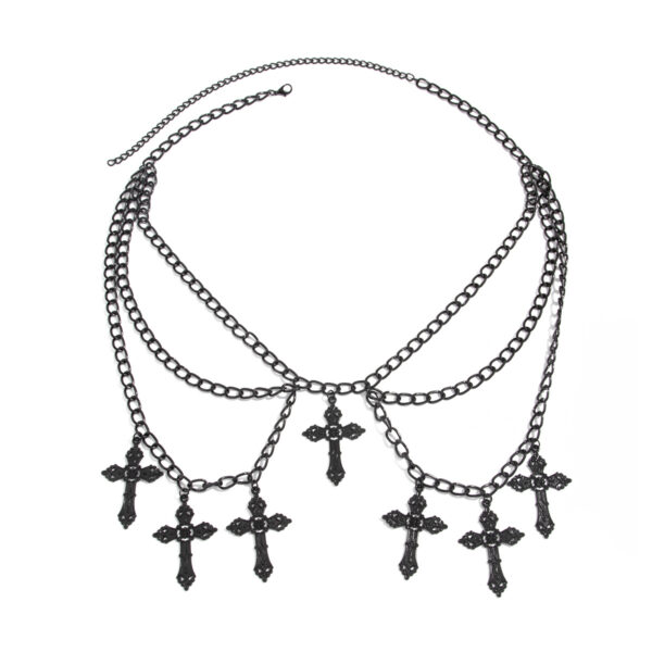 Wholesale Halloween Cross Tassel Pendant Waist Necklace