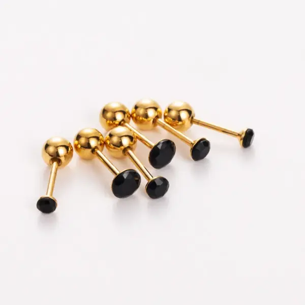 Wholesale PVD Coated Real Gold Plated 14K Gold Heart Shape Mushroom Planet 304 Stainless Steel Simple Style Shiny Waterproof Non Tarnish Ear Studs