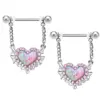 Wholesale Casual Heart Shape Stainless Steel Plating Inlay Artificial Gemstones Nipple Ring Belly Ring Nose Ring