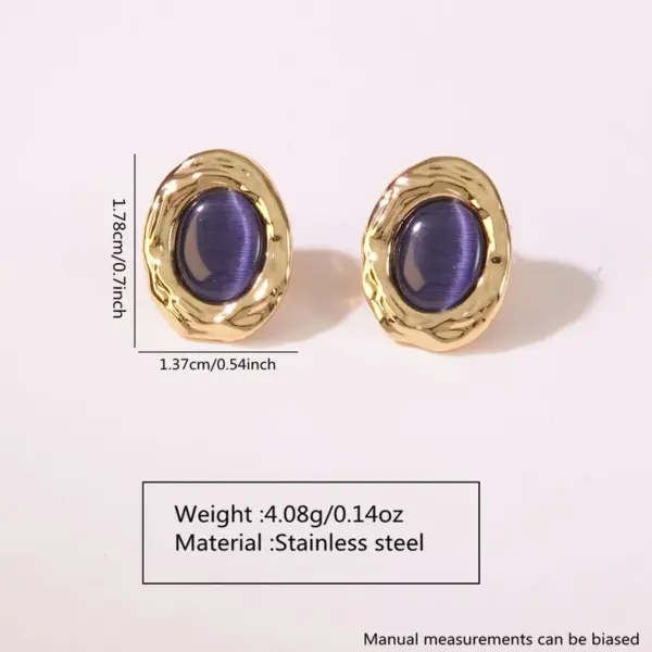 304 Stainless Steel Plastic Geometric Electroplating Imitation Gold Fairy Style Vintage Style Tropical Ear Studs