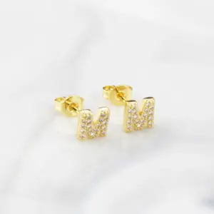 TE-01-M Letter M / Gold Plated Electroplated Color Retention