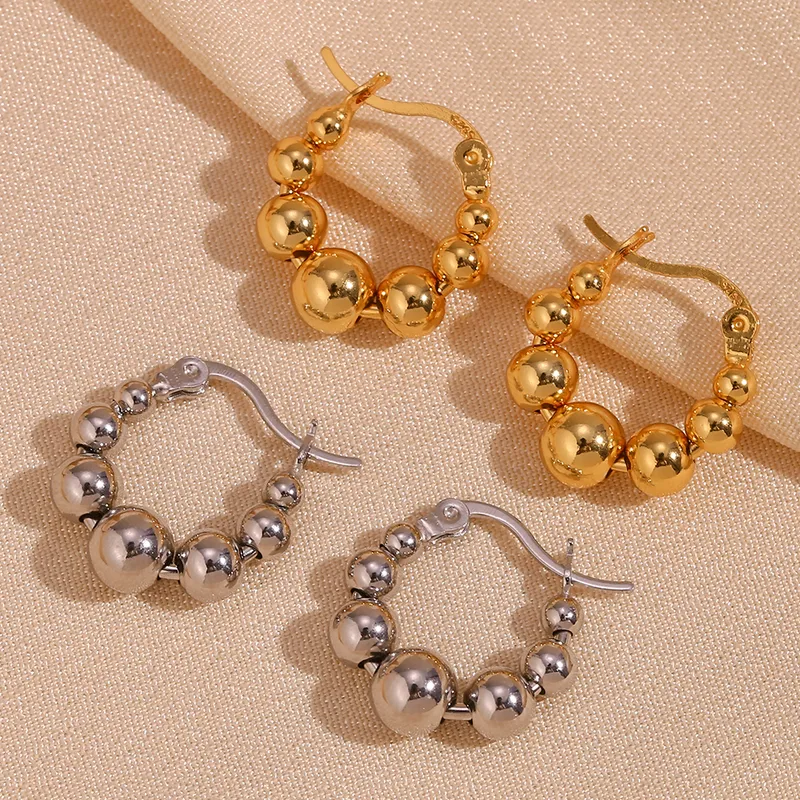 Wholesale 304 Stainless Steel Geometric PVD Coated Stone-Free 18K Gold Plated Real Gold Plated 18K Gold Basic Classic Style Waterproof Non Tarnish Pla