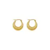 Wholesale PVD Coated Real Gold Plated 18K Gold Printing 304 Stainless Steel Retro Waterproof Non Tarnish Earrings