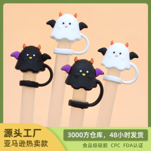 oly-744abfb4b8018de2073f2ea55c23f63b Wholesale New 10mm food grade silicone straw cover Halloween stanley straw dust plug straw cap