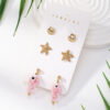oly-744d303d847163a7500875d11abd80c1 Wholesale 3 pairs of shell and starfish ceramic fish earrings set