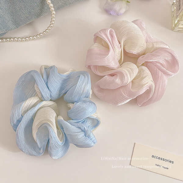 Wholesale Streamer Gradient Mesh Large Intestine Hair Ring Women's Gentle High-quality Color Value Hair Band Rubber Band Hair Accessories for Summer