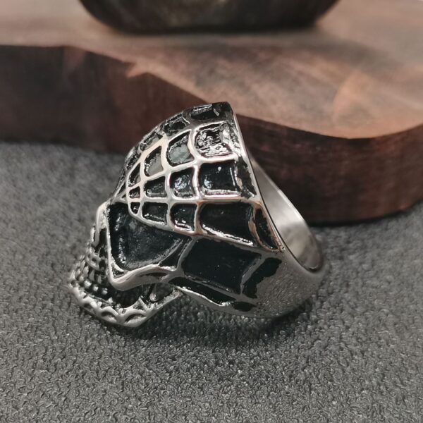 oly-744fad69d86ca63114ffe73b1d3b5a17 Wholesale European and American Rock Gothic Band Punk Exaggerated Retro Skull Spiderman Titanium Steel Men's Ring
