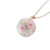 Wholesale Aiwei new rose gold forget-me-not pendant real flower dried flower jewelry transparent resin crafts high-grade necklace