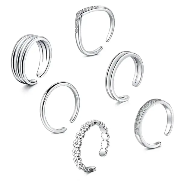 Wholesale Adjustable Flower Zirconia Elegant Toe Ring Summer Beach Open-Toe Ring Foot Jewelry Copper And Zirconia All-Seasons Versatile