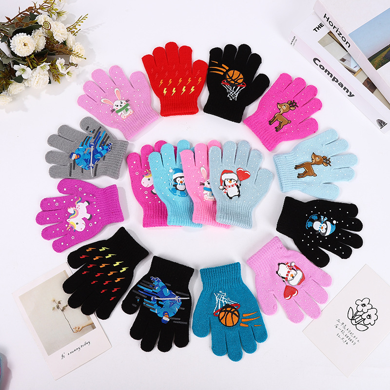 Wholesale Colorful Christmas woolen gloves