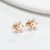 Wholesale PVD Coated 18K Gold Real Gold Plated Snowflake 304 Stainless Steel Simple Style Waterproof Non Tarnish Ear Studs