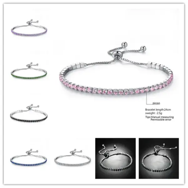 Wholesale Fashion Geometric Copper Inlay Zircon Bracelets 1 Piece