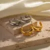Wholesale 1 Pair Simple Style Commute C Shape Solid Color 304 Stainless Steel 18K Gold Plated Ear Studs