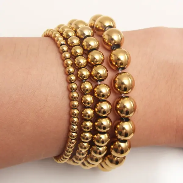Wholesale Classic Style Round Stainless Steel Plating Bracelets