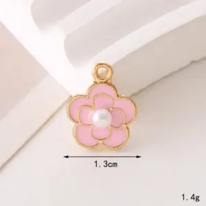 C348 13mm Pearl Flower Pink / Diy Ornament