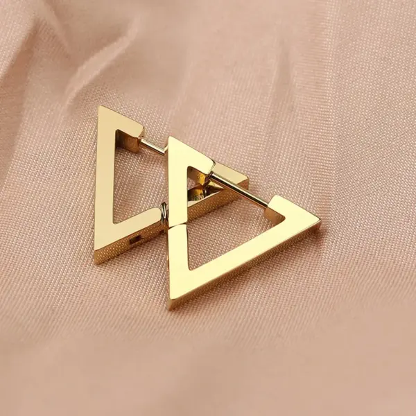 1 Pair Simple Style Triangle Hexagon Plating 304 Stainless Steel 18K Gold Plated Stainless Steel Earrings