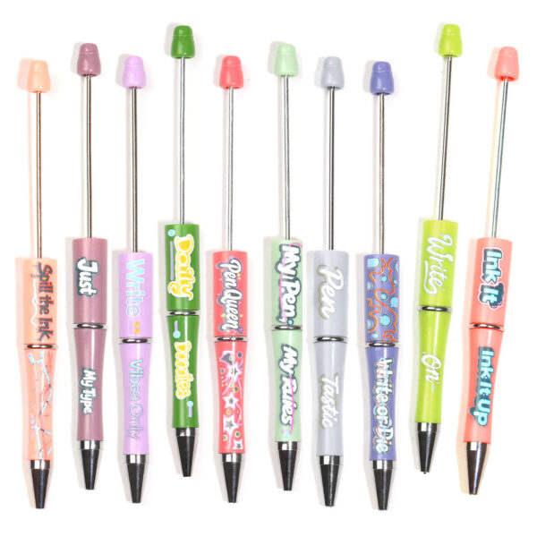 oly-7465676b8afbf8e8b24385aeec3fd3e5 Wholesale Beadable pens, colorful English letter printed beads