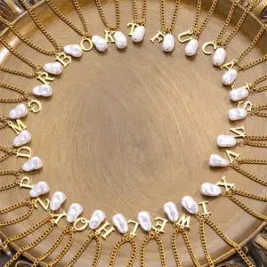 Real Gold Plated Letter 304 Stainless Steel Titanium Steel IG Style Simple Style Waterproof Non Tarnish 304 Stainless Steel Lobster Trigger Clasp Closure Pendant Necklace