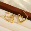 Wholesale 1 Pair Cute Basic Simple Style Irregular Heart Shape Plating 304 Stainless Steel 18K Gold Plated Earrings
