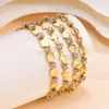 Wholesale Ion Plating (IP) Real Gold Plated 18K Cross Square Heart Shape 201 Stainless Steel IG Style Waterproof Non Tarnish Bracelets