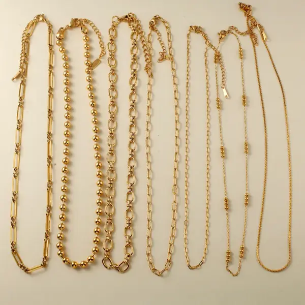 304 Stainless Steel Chain PVD Coated Stone-Free Real Gold Plated Simple Style Commute Waterproof Non Tarnish Paperclip Chain Micro Super Whisper Thin Chain Ball Chain Lobster Trigger Clasp Closure Necklace Choker