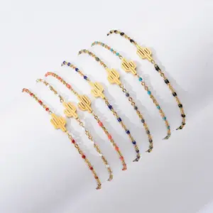 Wholesale Simple Style Cactus Stainless Steel Plating Bracelets