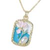 Wholesale Summer New Retro Oil Painting Style Monet Garden Necklace Light Luxury Baroque Pearl Flower Alloy Accessories Pendant