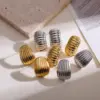 Wholesale PVD Coated Gold Plated Geometric Stainless Steel IG Style Waterproof Non Tarnish Ear Studs