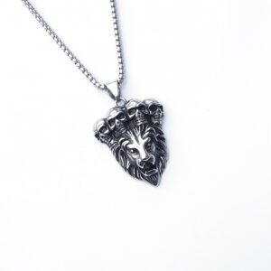 Lion head + stainless steel chain