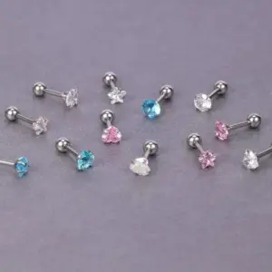 3mm Heart-Shaped Purple Zirconium (a Pair)