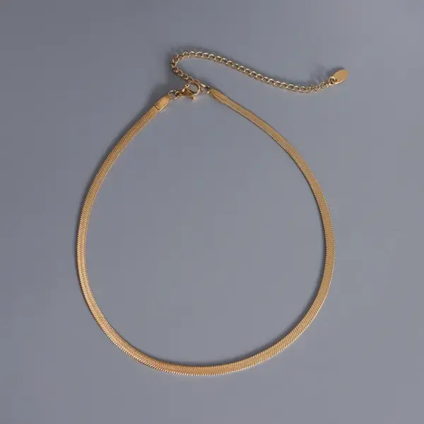 Wholesale PVD Coated Real Gold Plated 18K Gold Geometric 304 Stainless Steel Fashion Waterproof Non Tarnish 304 Stainless Steel Choker