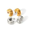 PVD Coated Real Gold Plated 18K Gold Semicircle 304 Stainless Steel Simple Style Waterproof Non Tarnish Ear Studs