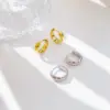 Wholesale PVD Coated 18K Gold Platinum Real Gold Plated Solid Color 304 Stainless Steel Simple Style Waterproof Non Tarnish Hoop Earrings