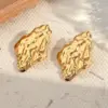 Wholesale Electroplating Golden Plated Round Square Rhombus 304 Stainless Steel Casual Simple Style Polishing Plating Earrings