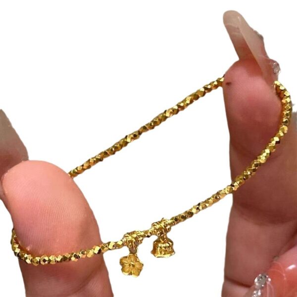 oly-74a710619163b9d94eeb89ed640ab2eb Wholesale Ser Shiny Gold Small Lily-of-the-valley Flower Bracelet Women's Niche Design Light Luxury High-grade Distinctive Didi Ball Beaded Jewelry