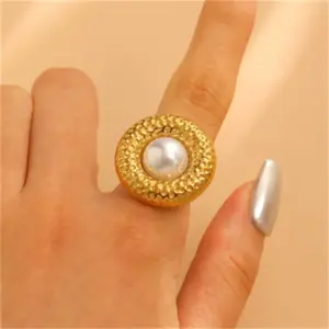 21 18K Real Gold round WG-1070 / Adjustable Opening / 1 Piece