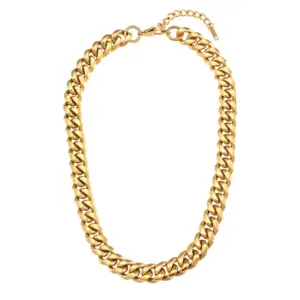 Smooth 12mm Thick Cuban Link Chain Necklace