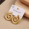 Wholesale Triangle Star Spiral Folded 304 Stainless Steel Electroplated Earrings Fashionable Casual Minimalist Style Women's Jewelry
