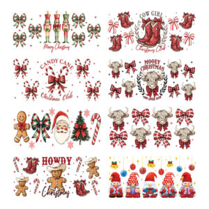 Wholesale Red Christmas Tree 16oz Cup UV DTF Wraps