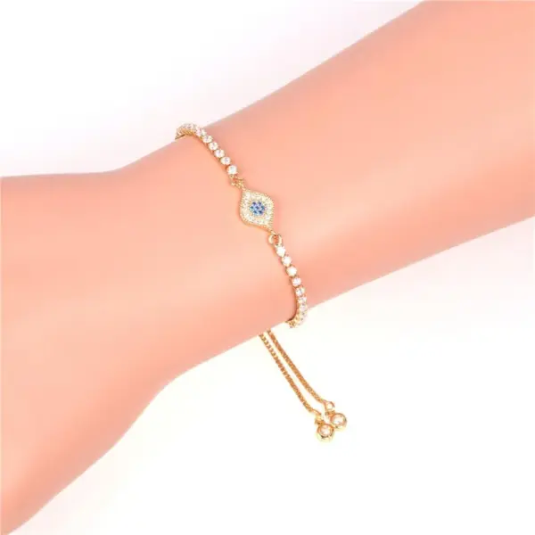 Wholesale Jewelry Fashion Geometric Copper Artificial Gemstones Diamond Bracelets